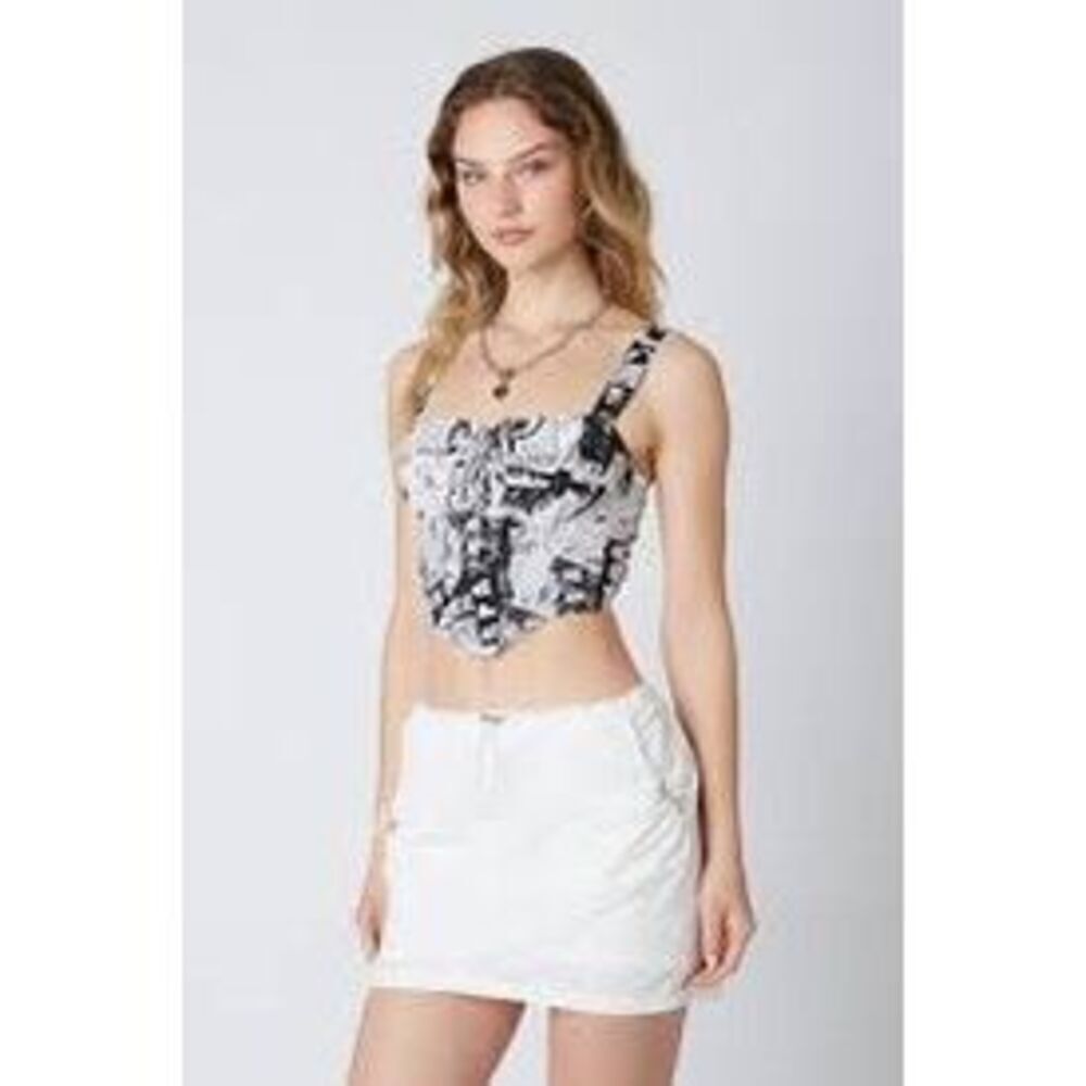 Cotton Candy LA NEWSPAPER CORSET TOP Size M